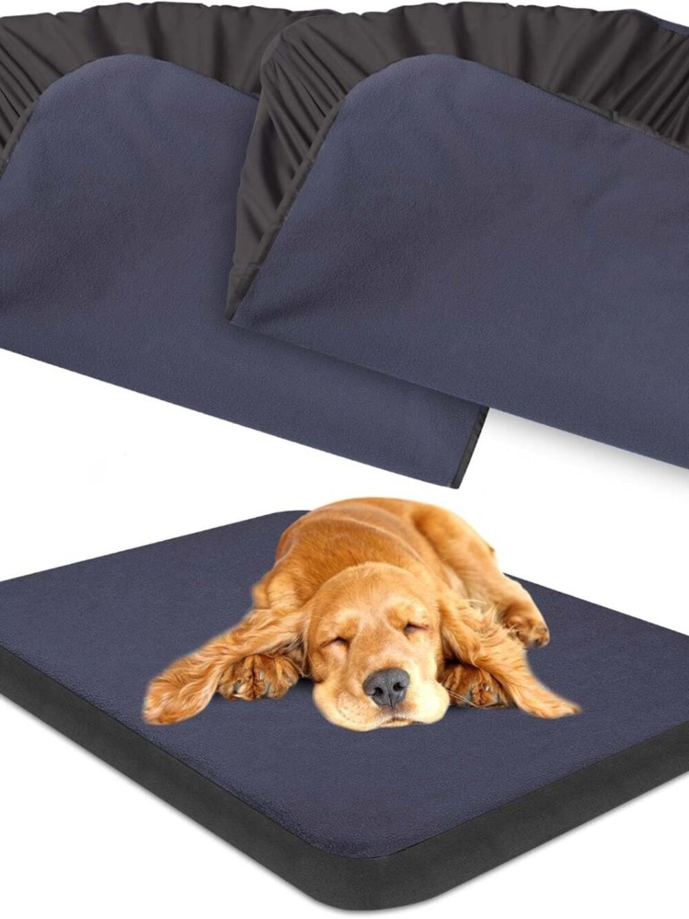 Dog Bed Covers Replacement Washable 100% Waterproof 2 Pack, 44" x 35" Blue